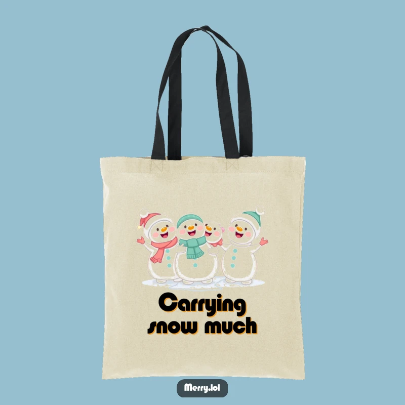 Funny Snowman Singing Tote Bag: Carry Your Winter Tunes Gift