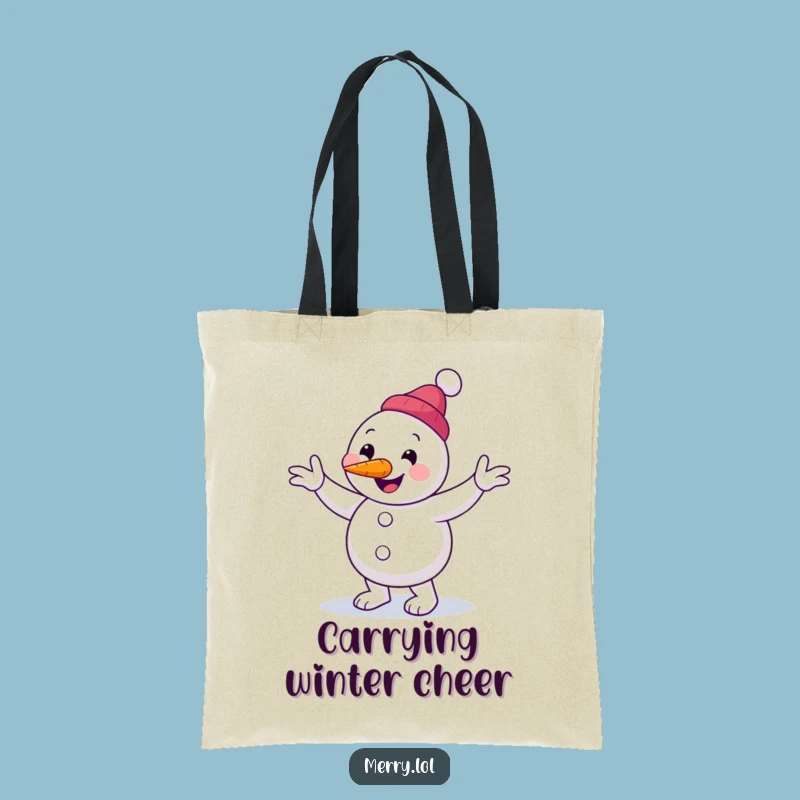 Funny Snowman Jig Tote Bag: Clumsy Style, Your New Favorite Funny Gift for Winter Errands