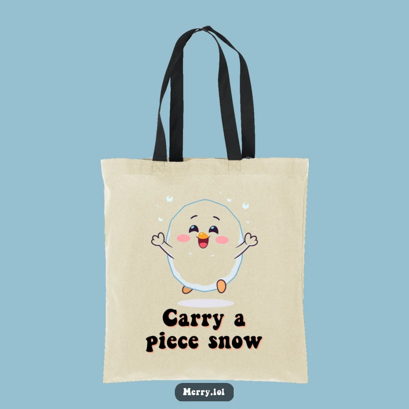 Funny Cheerful Snowball Tote Bag: Carry Your Winter Vibes