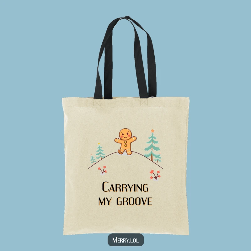 Funny Gingerbread Jig Tote Bag: Carry Holiday Spirit Effortlessly