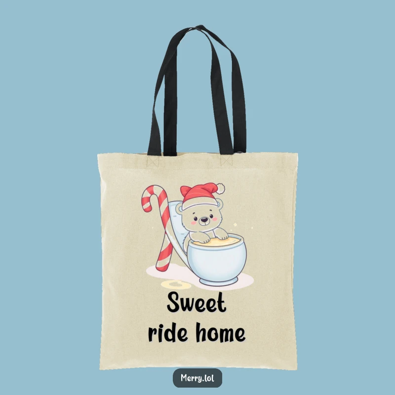 Funny Polar Bear Eggnog Tote Bag: Carry Your Winter Fun and Essentials